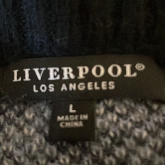 Liverpool Los Angeles Womens V-Neck Sweater in Abstract Blue NEW Large  New Tag - Picture 16 of 16